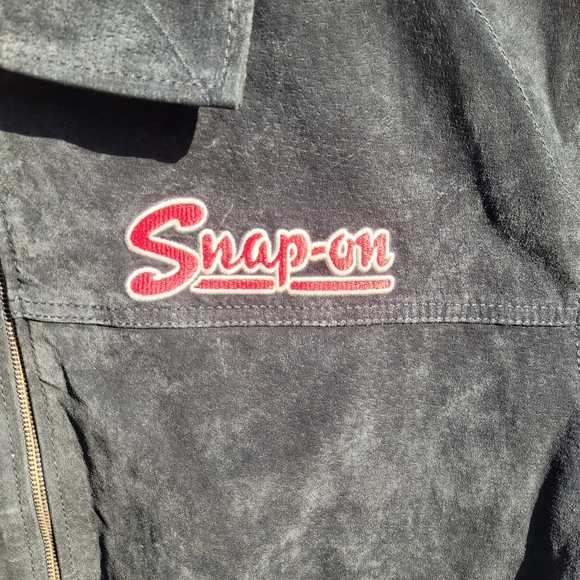 Snap On Tools 2008 Special Edition Choco Black Suede Zip Jacket Men's 2XL READ - Picture 7 of 15